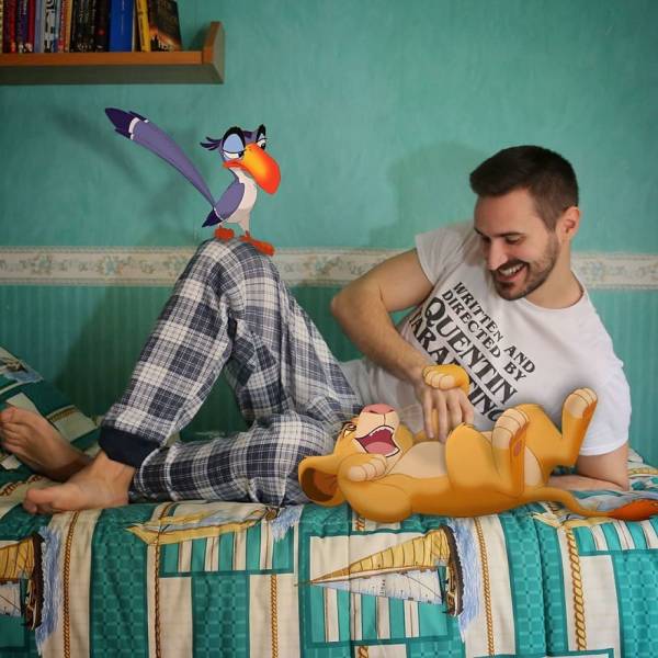 This Guy Loves Hanging Out With Disney Characters!