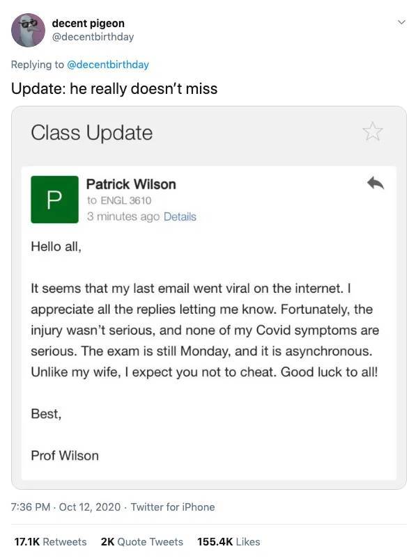 That Professor Seriously Needs A Break…