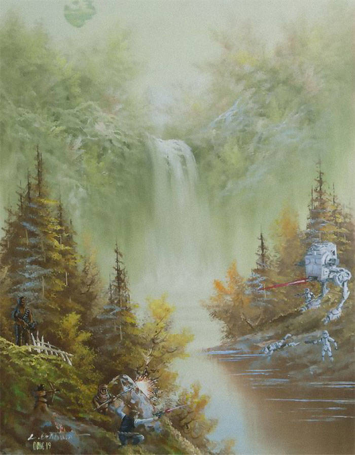 These Boring Thrift Store Paintings Could Use Some “Star Wars”…