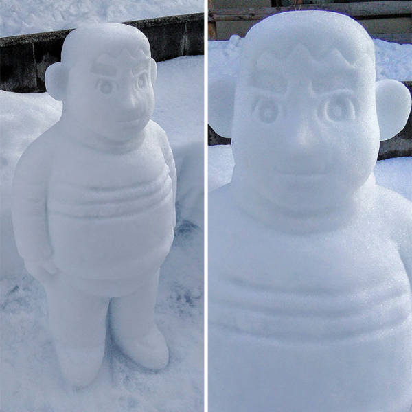 Japanese Artist Creates Incredible Snow Sculptures