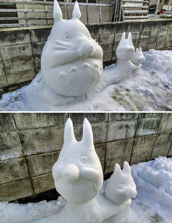 Japanese Artist Creates Incredible Snow Sculptures