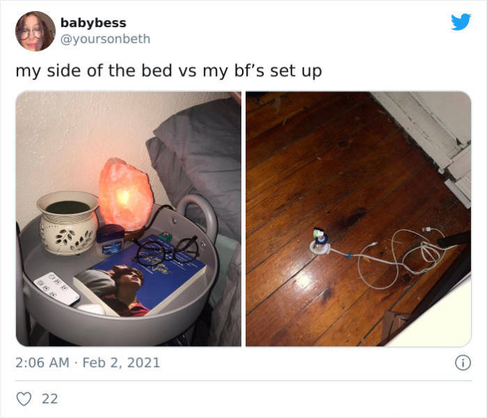 Women Show Their Side Of The Bed Vs Their Boyfriend’s One