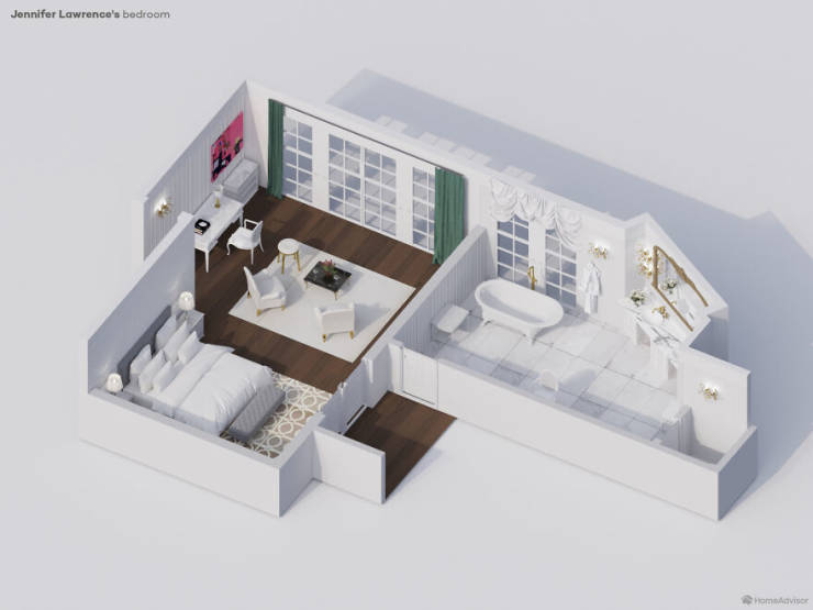 “Home Advisor” Shows Celebrity Bedrooms Using 3D Renders