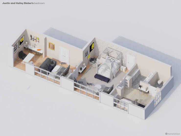 “Home Advisor” Shows Celebrity Bedrooms Using 3D Renders
