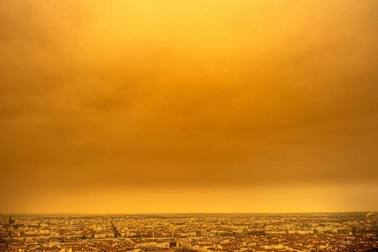 Sand From Sahara Desert Paints European Sky Orange