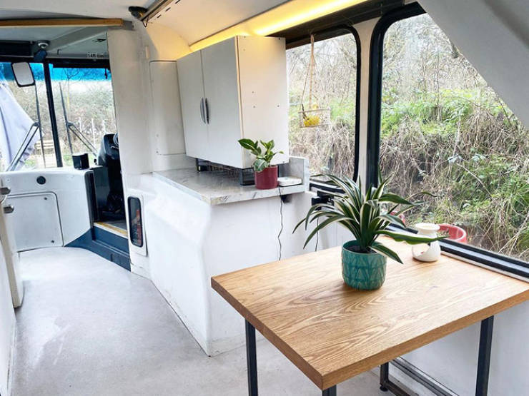 Couple Turns A Double Decker Bus Into A Mobile Home