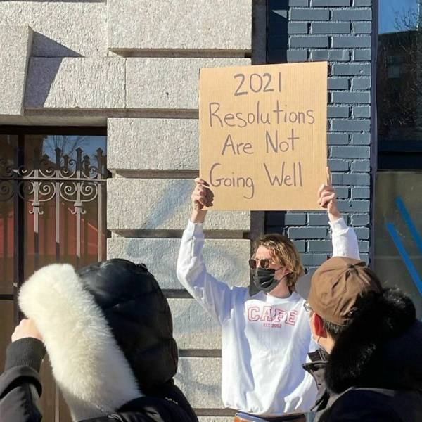 “Dude With Sign” Never Stops Protesting!