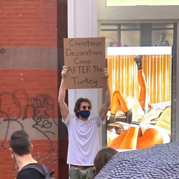 “Dude With Sign” Never Stops Protesting!