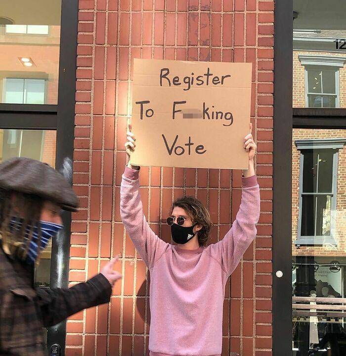 “Dude With Sign” Never Stops Protesting!