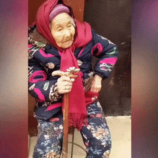 107-year-old Mom Gives A Candy To Her 84-year-old Daughter