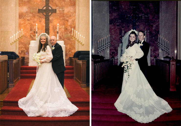 Couple Shows Their “Then Vs Now” Photo Comparison After 50 Years Of Being Married