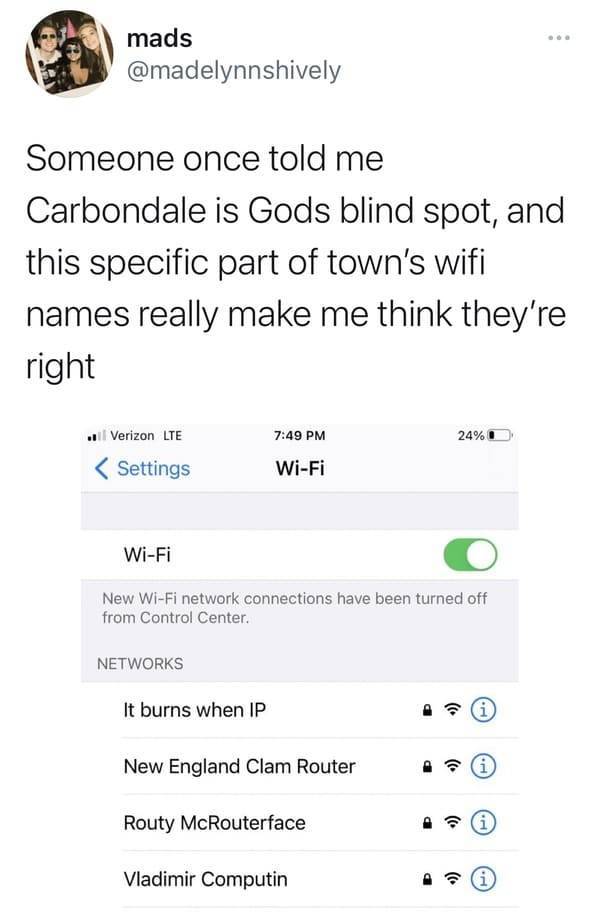 Smart And Hilarious Wi-Fi Network Names