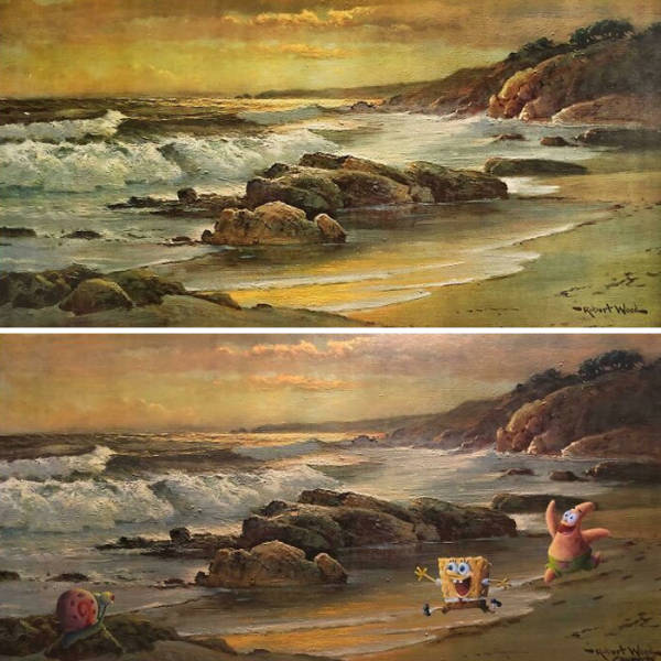 Artists Improve Thrift Store Paintings With Their Own Professional Touch