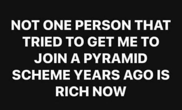 Pyramid Schemes Are Roasted Really Hard