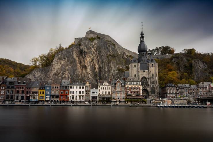 A magnificent view of an ancient fortress, the citadel of Dinant.