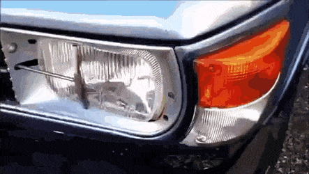 Unusual screen wipers for headlights.