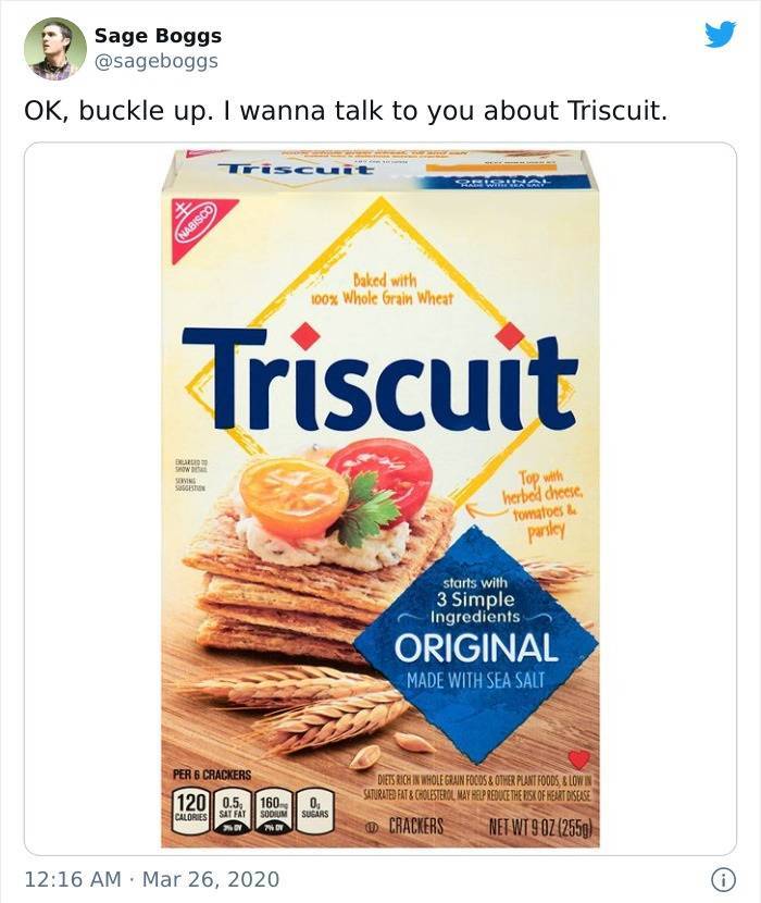 Man Explains The Meaning Of “Triscuit”, Gets Rewarded By The Company