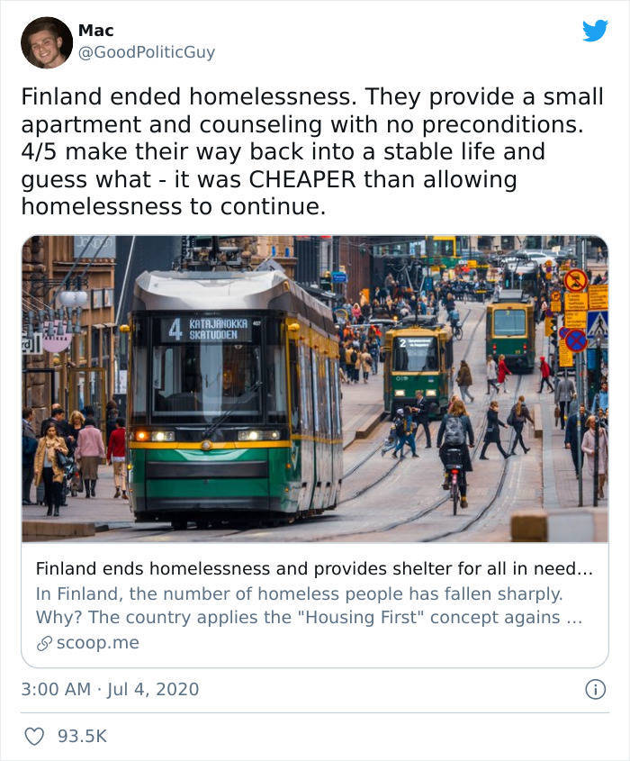 Finland’s Way Of Fighting Homelessness (Their Rate Is Now At 0.08%)