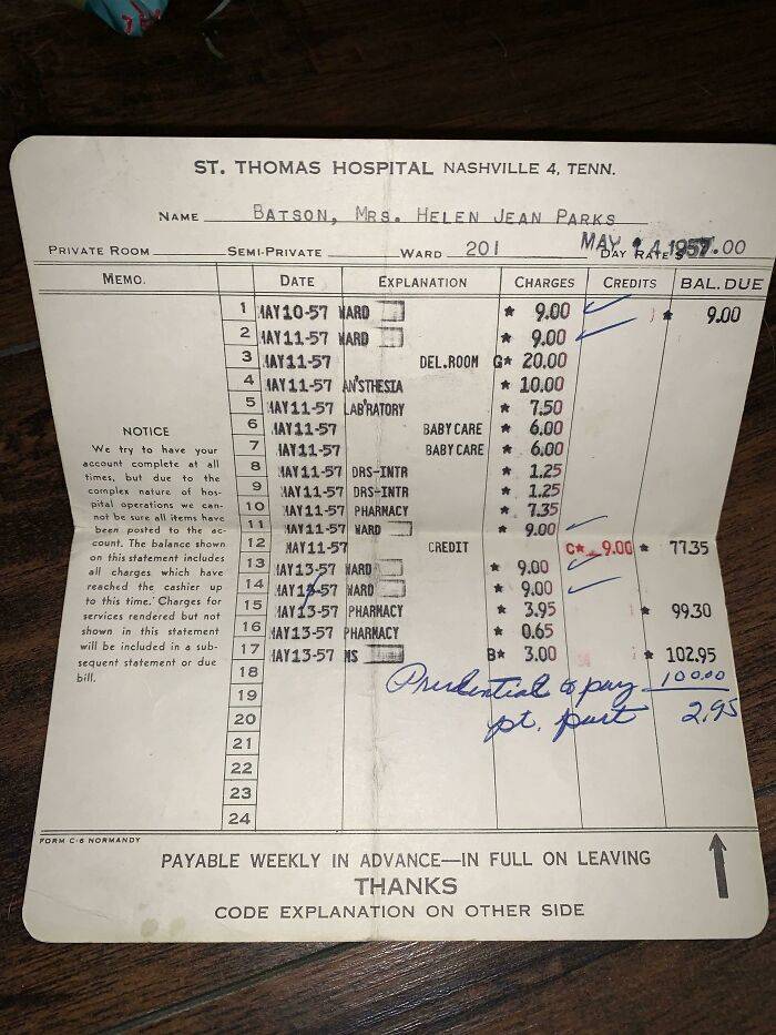 People Share American Medical Bills From The 20th Century. Feel The Difference…