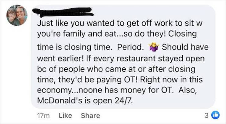 Woman Complains Restaurant Won’t Serve Her AFTER Their Closing Time…