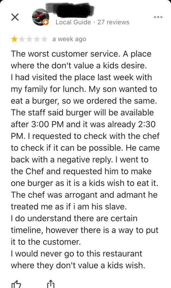 Restaurant Customers Who Just Wanted To Complain…
