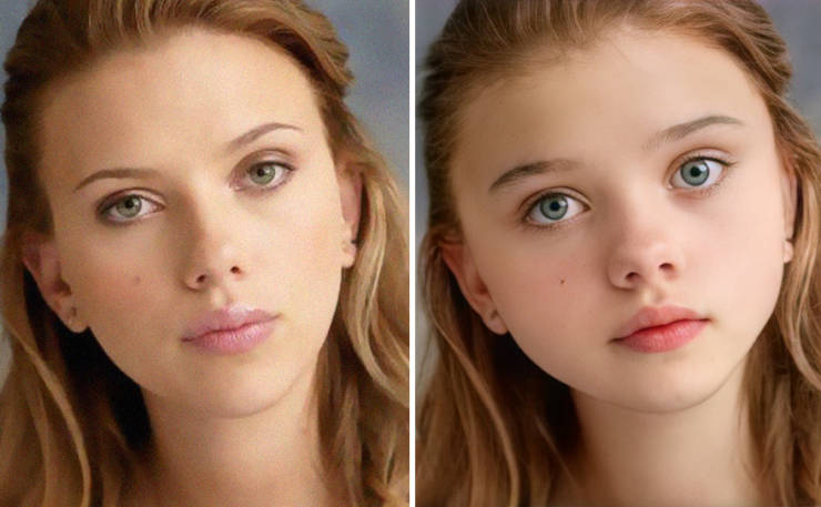 Artificial Intelligence Turns Celebrities Into Their Child Versions