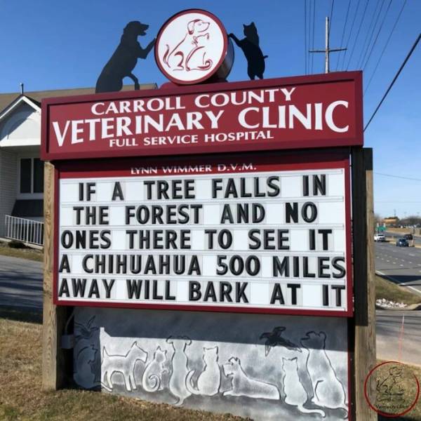 Hilarious Signs Posted By The Carroll County Veterinary Clinic