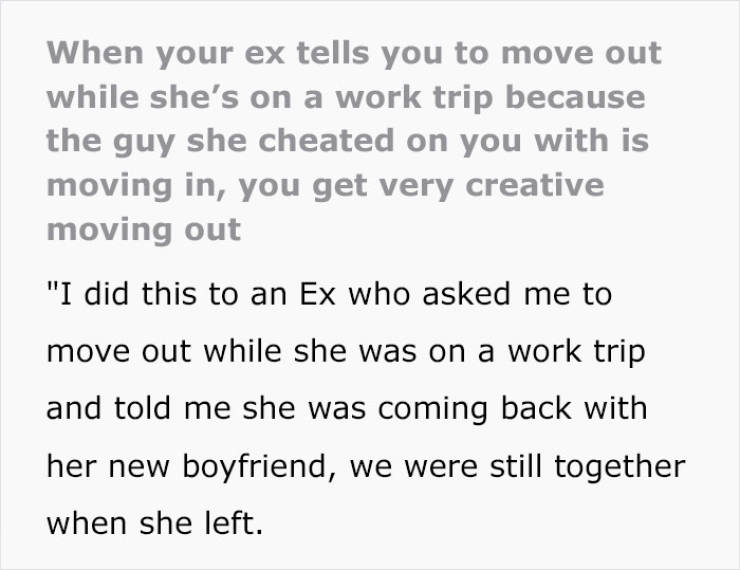Cheating Girlfriend Moves In With New Boyfriend, But Ex Had A Surprise For Them