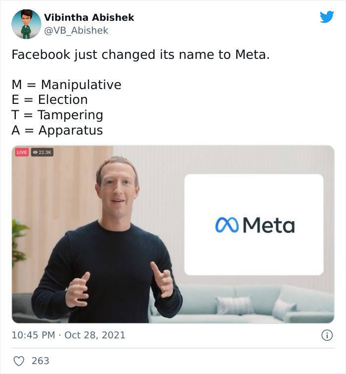 Metamemes About “Facebook” Changing Its Name To “Meta”