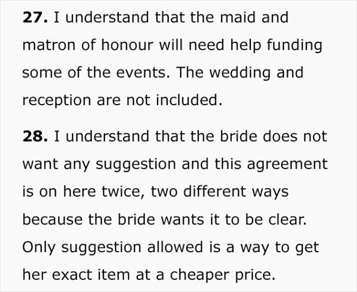 Bridezilla Gives Her Bridesmaids A List Of Ridiculous Rules They Must Follow