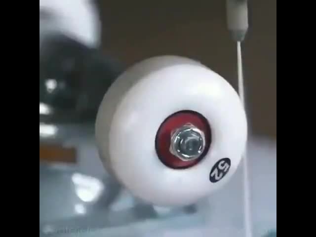 Skateboard Wheel Pushed To The Limit