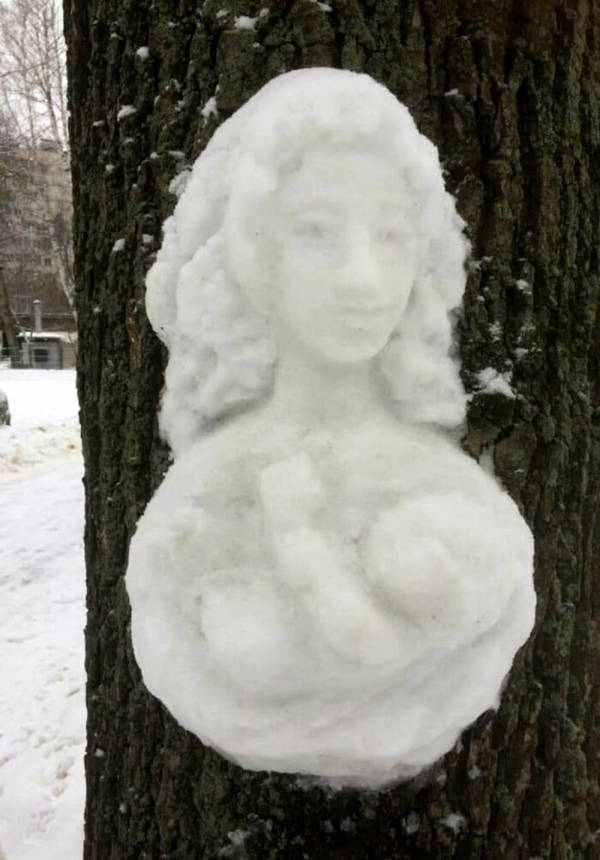 Artist Creates Beautiful Snow Art On Trees