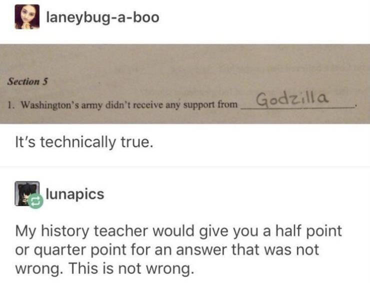 Overly Creative Test Answers