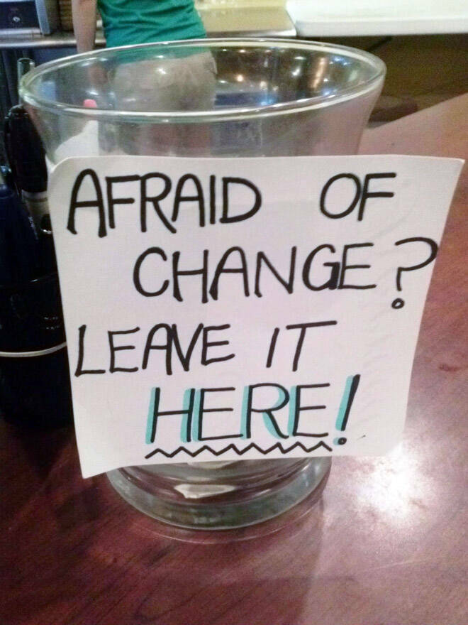 Tip Jars With Funny Signs