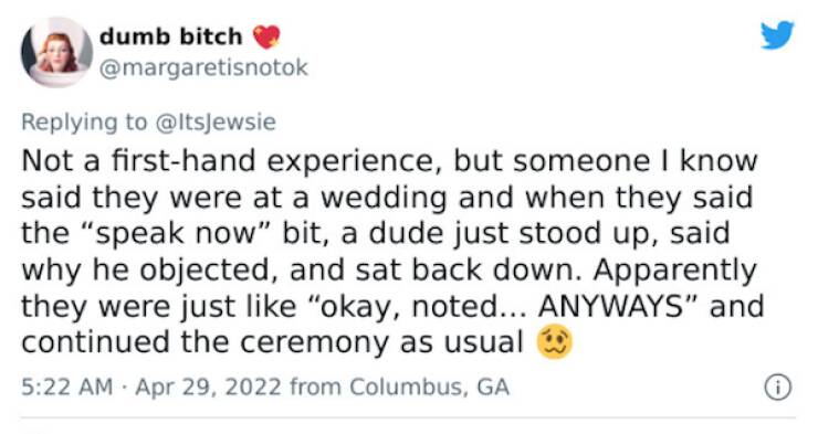 People Share Their Wedding Objection Stories