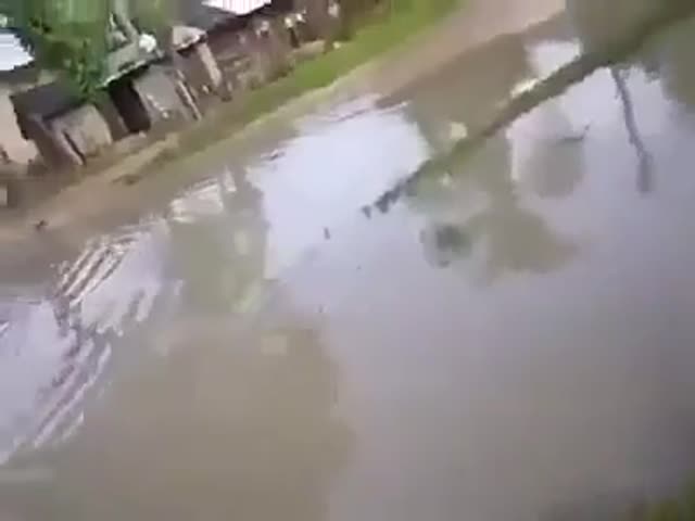 Crossing A Flooded Street