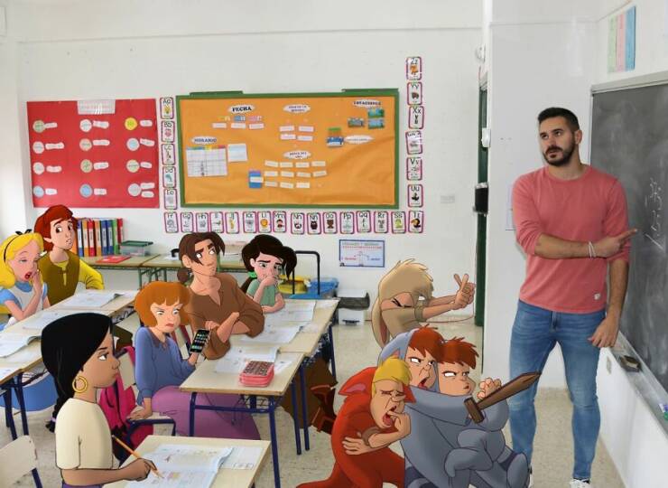 Elementary School Teacher Edits Classic “Disney” Characters Into His Life