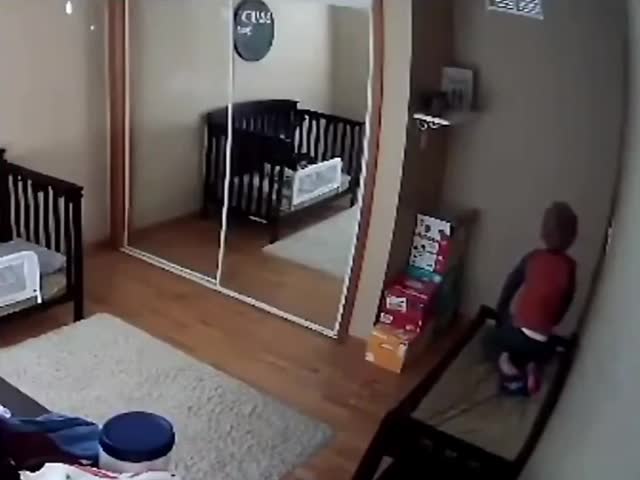 Mother Surprises Her Kid From A Video Camera Speaker