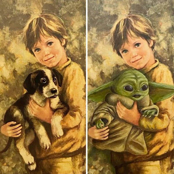 Paintings From Thrift Stores And Garage Sales That Got Repainted By Other Artists