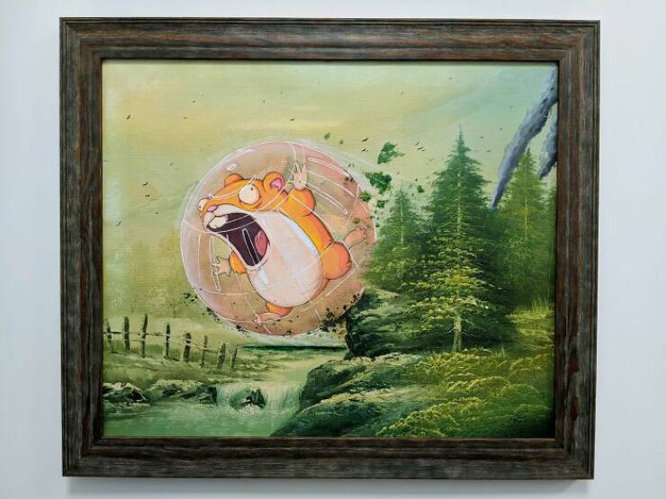 Paintings From Thrift Stores And Garage Sales That Got Repainted By Other Artists