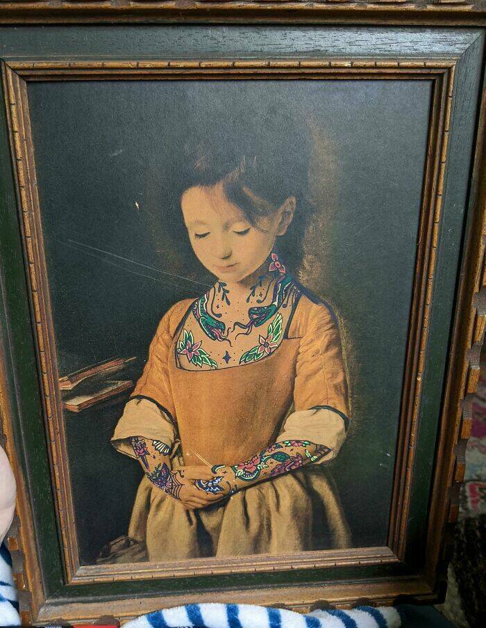 Paintings From Thrift Stores And Garage Sales That Got Repainted By Other Artists