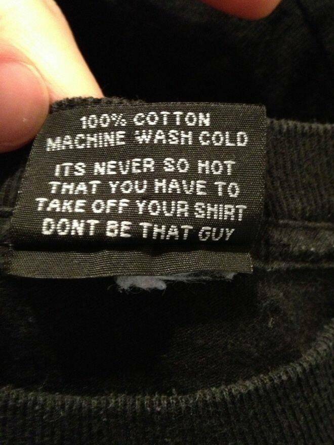 Clothing Tags With A Touch Of Humor