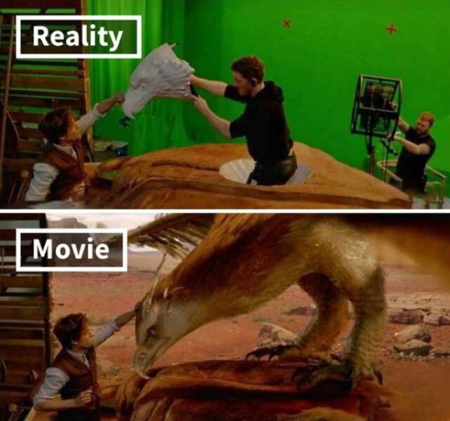 Movie Moments Before And After CGI