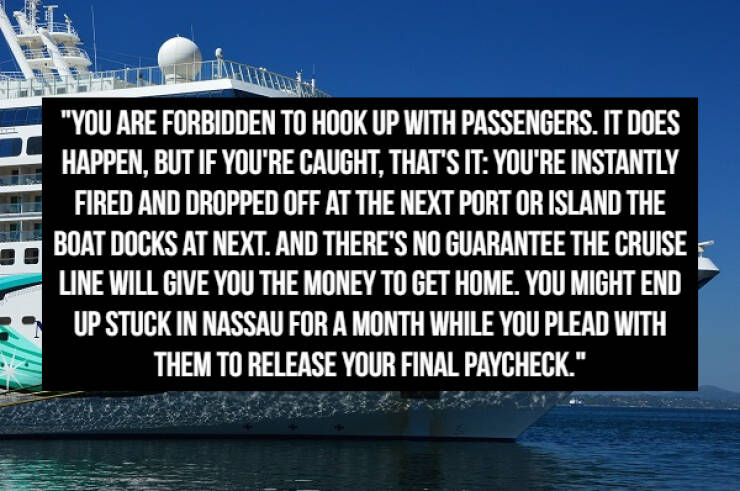 Cruise Ship Workers Share Some Details About Their Job
