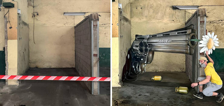 Street Artist Turns Everyday Objects Into Optical Illusions