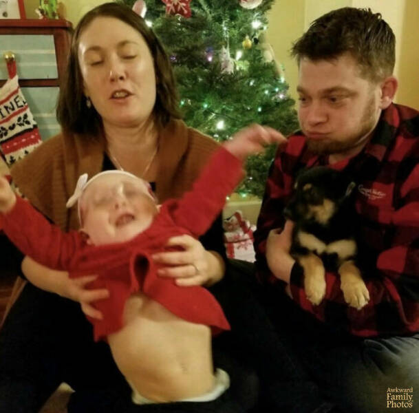 Family Christmas Photos Are Always Somewhat Awkward…