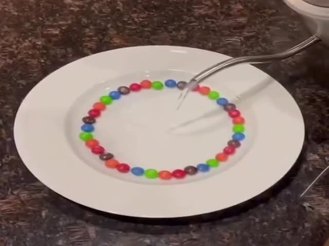 Boiling Water + M&Ms