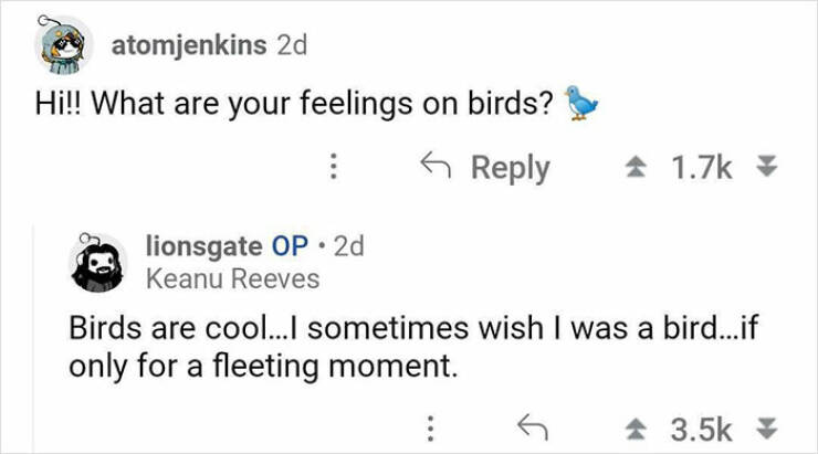 Keanu Reeves Answering Fan Questions