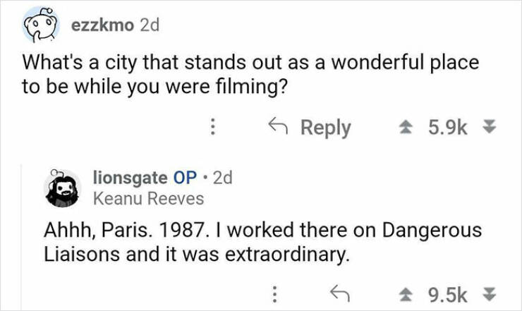 Keanu Reeves Answering Fan Questions