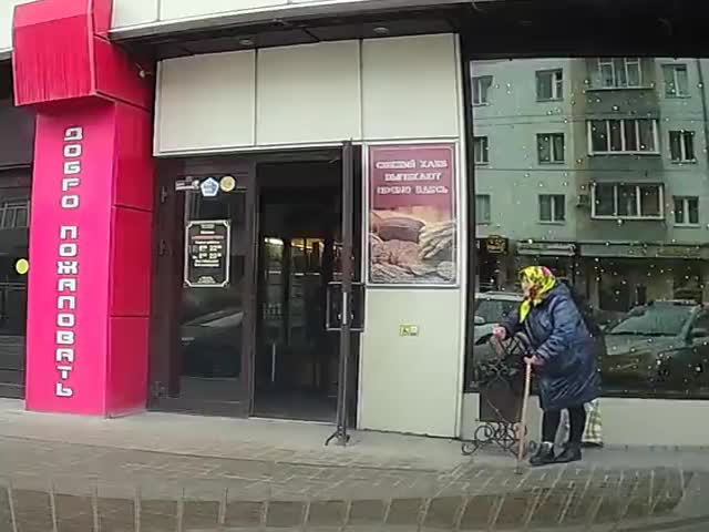 Giving Pastry To A Beggar